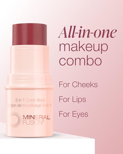 Mineral Fusion 3-in-1 Color Stick Berry Glow | Multi-Use Blush