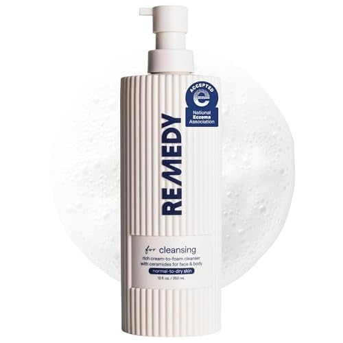 Remedy for Rich Cream Cleansing | Cream-to-Foam Face Wash with Ceramides, Glycerin and Panthenol | Hydrating Cleanser for Normal to Dry Skin | By Dermatologist Dr. Shah, 12 fl. Oz