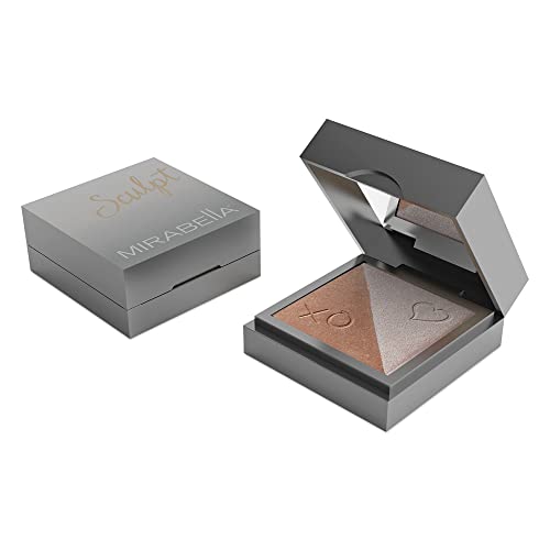 Mirabella Sculpt Duo Powder Bronzer & Contour Palette, Blendable, Lightweight Mineral Bronzer and Contour Makeup Powders Offer Flawless, Buildable Color in Matte & Glowy Shades, Fate/Serendipity