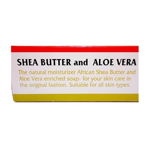 Madina African Black Soap Shea Butter and Aloe Vera, 3.5 oz (Pack of 12)