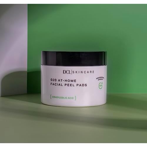 DCL Skincare G20 Glycolic Acid Exfoliating Pads with 20% Glycolic Acid ? Skin-Smoothing & Hydrating, 50 Pads