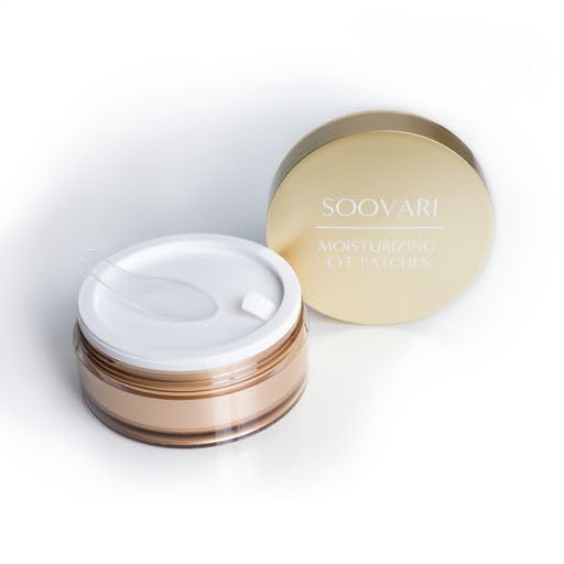 SOOVARI Moisturizing Eye Patches, 60 pcs, 24K Gold Infused, Reduce Dark Circles, Puffy Eyes, Wrinkles, Under Eye Bags. Under Eye Mask, Made in Korea