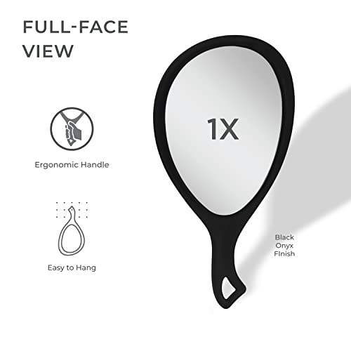 Zadro Large Hand Mirror 15" Salon Makeup Mirror Black