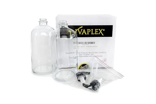 Vivaplex 32 oz Clear Glass Bottles with Black Lotion Pumps (2-Pack)