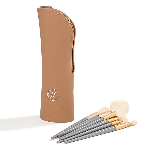 Travel Makeup Brush Holder, Brush Organizer with Zipper, Makeup Brushes Set