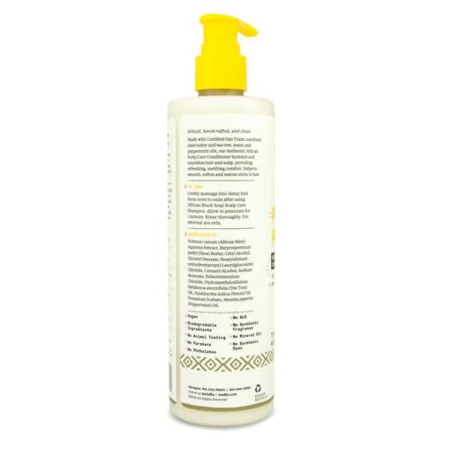 Alaffia Hair Care, Authentic African Black Soap Scalp Care Conditioner, Soothing Tea Tree & Mint - 12 Fl Oz