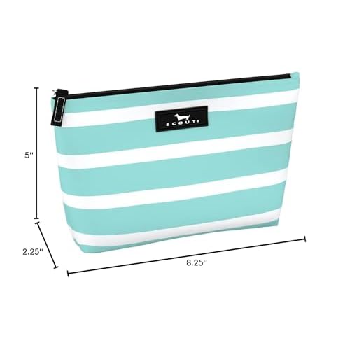 SCOUT Twiggy Pouch - Slim Water-Resistant Makeup Bag, Highly Packable, Wipes Clean, Zips Shut