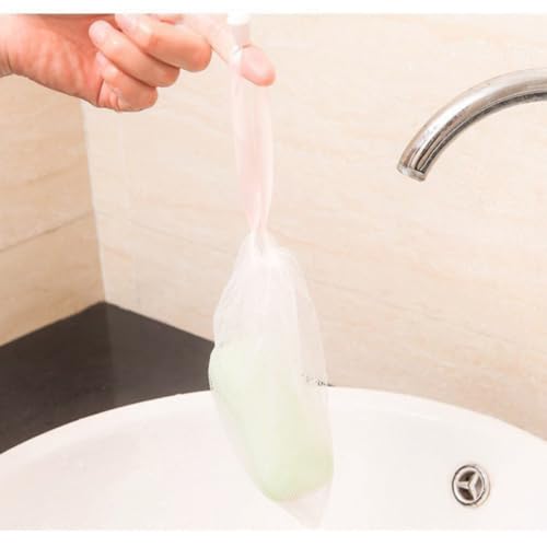 Soap Saver Mesh Bags with Drawstring, 50-Pack PE Pouch
