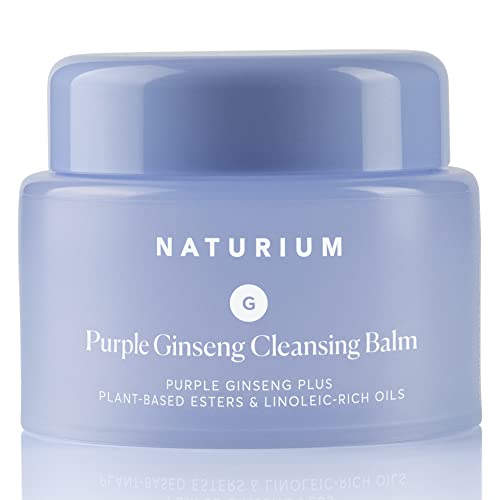 Naturium Purple Ginseng Cleansing Balm 3 oz - Plant-Based Face Wash, Vegan & Cruelty-Free