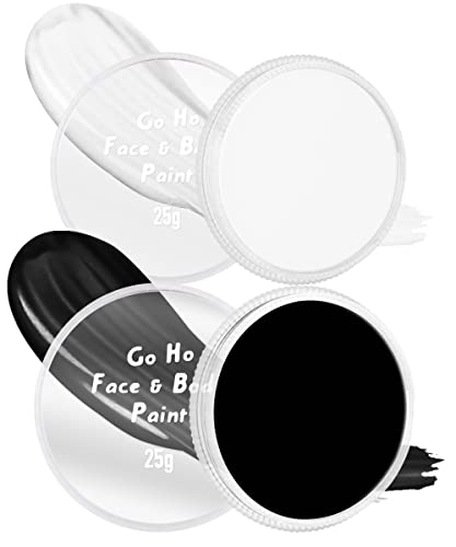 Black & White Face Body Paint for Halloween Makeup