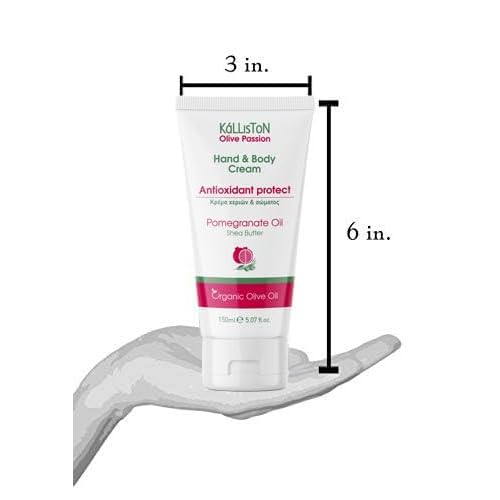 Kalliston, Pomegranate Infused Extract Lotion, Organic Extra Virgin Olive Oil, Hand & Body Cream, Cruelty Free, Made in Historic Crete, Greece, 5 oz. Each Tube, Pack of 2