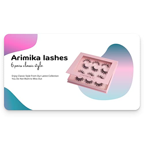 Arimika 6 Pairs 3D Mink False Eyelashes- Fluffy, Wispy, Full Volume, a Little Dramatic Lashes