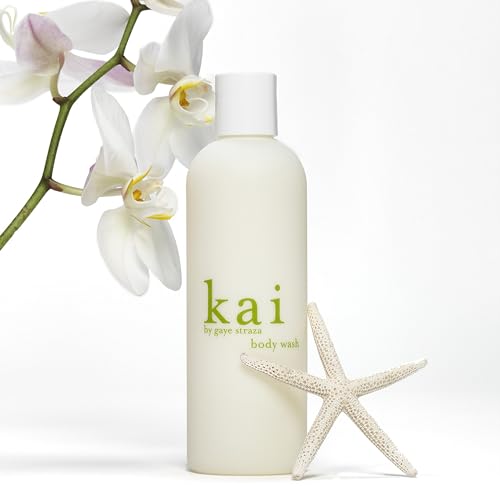 kai Body Wash, 8 Fl Oz., foaming body wash with vitamin e, extracts of cucumber + comfrey, scented with the delicously, fresh + clean signature fragrance. vegan, cruelty free, made in the usa