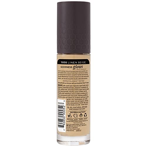 Burt's Bees Goodness Glows Liquid Makeup, Linen Beige - 1.0 Ounce