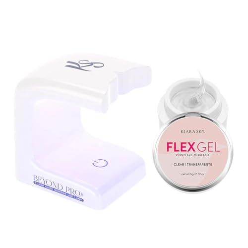 Kiara Sky UV Nail Lamp, LED Nail Lamp, Cordless & Rechargeable Nail Dryer Flash Cure UV Light Bundle - Minilamp with Sensor + Molding Gel