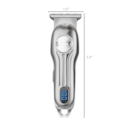DSP Beard Trimmer for Men, Cordless Hair Clipper Shavers, Facial Hair Trimmer for Beard & Mustache Trimming, Professional Haircut Kit for Men Rechargeable LED Display (Silver)