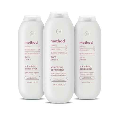 Method Volumizing Conditioner, Pure Peace with Rose, Peony, and Pink Sea Salt Scent Notes, Paraben and Sulfate Free, 13.5 oz (Pack of 3)