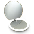 Ilios Lighting LED Compact Mirror with Light 1x/10x – White, USB-C Rechargeable, 5-Inch Travel Foldable