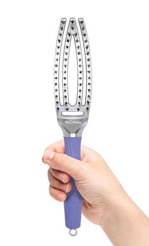 Olivia Garden Curved Vented Paddle Hair Brush with Ionic & Boar Bristles for Styling & Blow Drying