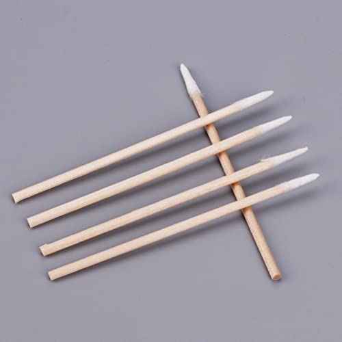 200pcs Pointed Cotton Swabs, 4 inch Precision Microblading Cotton Swab Cotton Sticks Applicator for Eyebrow Tattoo Beauty Make-up Nail Clean, Wood Handle Pointed Tip Head