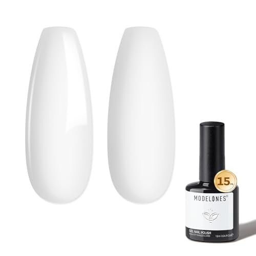 Modelones White Gel Nail Polish - 15ml Soak Off UV/LED French Manicure