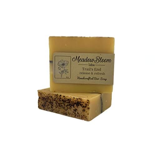 EST'D 2004 HC Meadow Bloom Tallow Bar Soap - Lemongrass, Coffee & Turmeric 2 Pack - Made with All Natural 100% Grass Fed Tallow Handmade Soap Bar - Great for Face or Body Soap