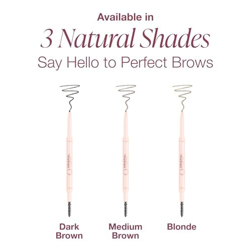 Mineral Fusion Retractable Brow Pencil (Dark Brown) - TZR 2025 Beauty Heroes Award Winner - Shape & Define Eyebrow with Blending Spoolie Brush - Velvety Smooth, Long-Lasting Color - Vegan Formula