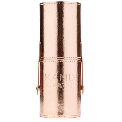 Kandi Koated Makeup Brushes Set with Faux Leather Travel Case [Rose Gold] Synthetic Makeup Brush Kit with Daily Affirmations by Kandi Burruss | Cruelty-Free | Beauty & Makeup