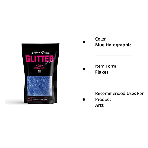 Blue Holographic Ultra Fine Holographic Glitter 100g / 3.5oz Premium Glitter