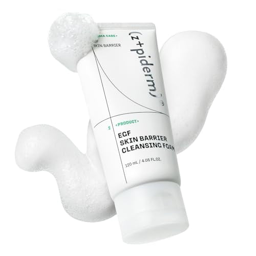 Zipiderm EGF Deep Cleansing Foam ? Korean Gentle Facial Cleanser with EGF for Sensitive & Acne-Prone Skin, Double Cleansing K-Beauty Foam that Supports Skin Barrier & Smooth Texture, 4.05 fl oz