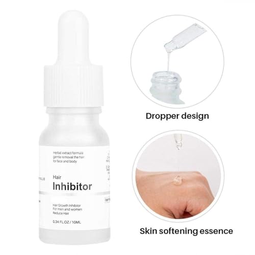 Mild Hair Growth Inhibitor Serum, Moisturizing Permanent Hair Inhibitor Serum Natural Plant Extract Mild Soothing Stop Hair Growth for Face/Arm/Legs Body Bikini, Lotion, Natural Plant Extract, Unisex