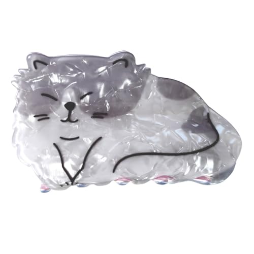 Cat Hair Claw Clips, Fun Animals Claw Clips, Acetate Hair Clips for Women (Long Haired Cat)