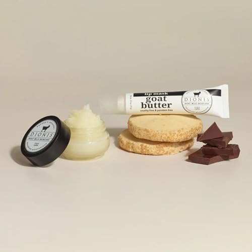 Dionis Goat Milk Lip Care Set ? Original Sugar Lip Scrub & Overnight Mask + Vanilla Bean Overnight Lip Mask & Balm Duo for Deep Hydration and Chapped Lip Repair