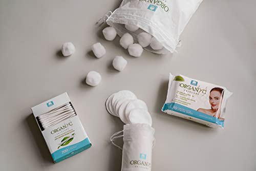 Organic Cotton Swabs 200 Count - Hypoallergenic, Eco-Friendly, Gentle for Sensitive Skin