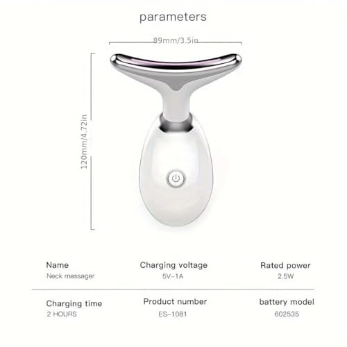 7-Color LED Facial Massager for Skin Care ? Portable Multifunctional Face Massager Tool with Heat & Vibration, Anti-Aging & Wrinkle Reduction, Glossy White
