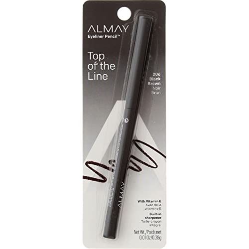 Almay Eyeliner Pencil, Black Brown [206], 0.01 oz (Pack of 4)