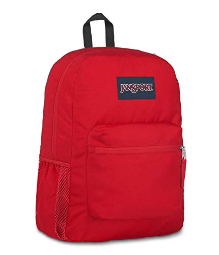 JanSport Cross Town Backpack 17" x 12.5" x 6" - Simple Bag for Everyone with 1 Main Compartment, Front Utility Pocket - Premium Class Accessories - Red Tape