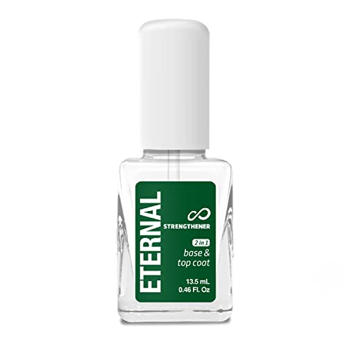 Eternal 2 in 1 Nail Hardener Base Coat Top Coat - 13.5 mL Nails Strengthener with Long Lasting Shine Finish for Strong Nails, Fingernail Polish Wear Extension & Healthy Nail Growth Treatment – 1 Unit