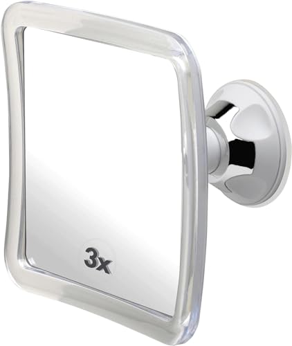 Fogless 3X Magnifying Shower Mirror with Suction Cup - 6.3"
