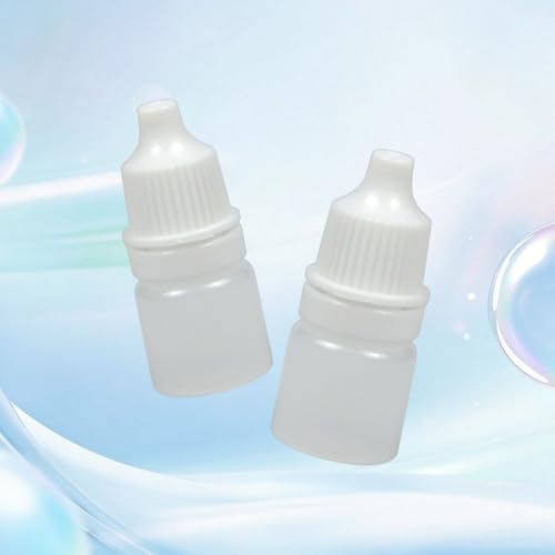 Clear 3ML Eye Dropper Bottles 2 Pack - Squeezable Refillable Travel Containers for Essential Oils & Liquids
