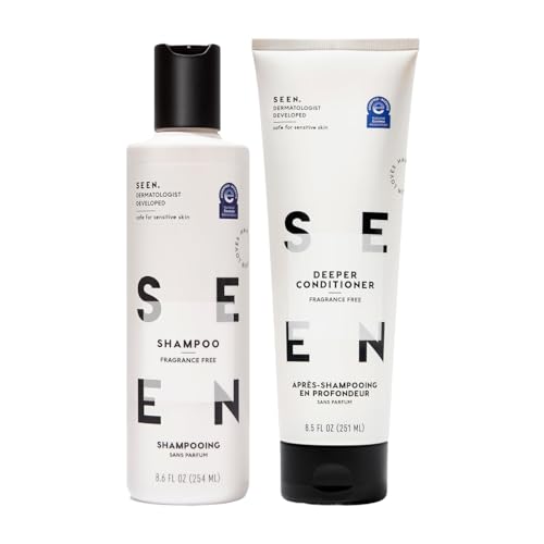 SEEN Fragrance-Free Shampoo & Conditioner Set for Sensitive Skin