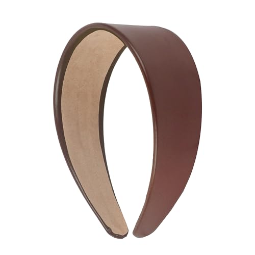 Vegan Leather Headband for Women - 2 Inch Wide, Non-Slip, Stylish Hair Accessory