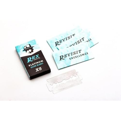 Rex Supply Co., 100 Double Edge Safety Razor Blades, Platinum Coated, Made in the Czech Republic