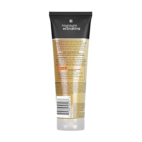 John Frieda Sheer Blonde Highlight Activating Enhancing Conditioner (For Lighter Blondes), 8.45 Oz (Pack of 3)