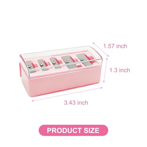 5-Hole Makeup Pencil Sharpener for Eyeliner, Lip & Eyebrow Pencils (Pink)