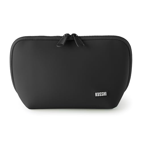 KUSSHI Neoprene Makeup Bag (Black/Pink)