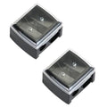 Dual Hole Makeup Pencil Sharpener with Cover - 2 Pack Black Cosmetic Sharpeners