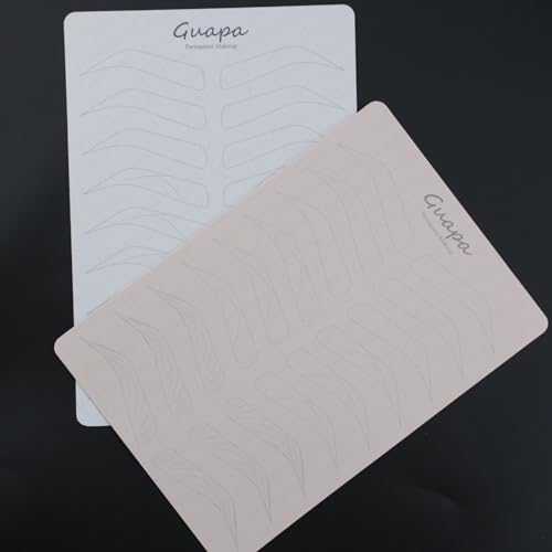 Guapa 3pcs Microblading Hairstroke Practice Skin Pre-printed Silicone Eyebrow Latex for Perfect Nano Eyebrow Tattoo Practice (Pink Sheet)