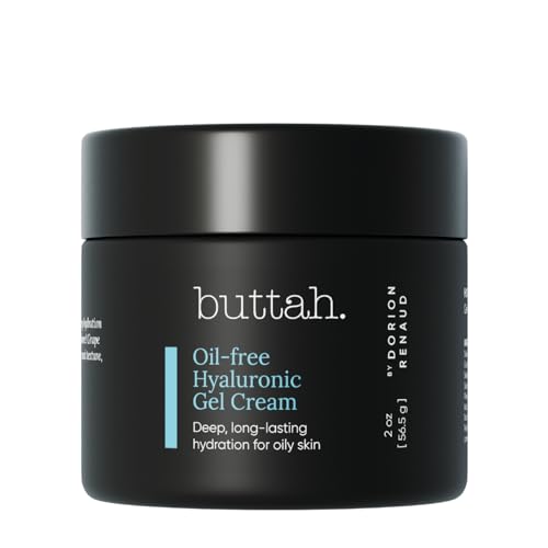 Buttah Skin by Dorion Renaud Oil-Free Hyaluronic Gel Cream 2oz - Daily Moisturizer - Hyaluronic Acid for Deep Hydration - AM & PM Moisturizer - Naturally Based Skin Care - Black-Owned Skincare