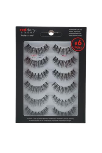 Red Cherry #523 Human Hair False Eyelashes (6 Pairs)